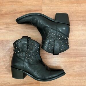 Catherine Malandrino Black Ankle Boots with Studs
